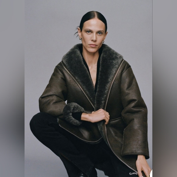 Mango Reversible Faux Shearling Coat BNWT - Picture 2 of 11